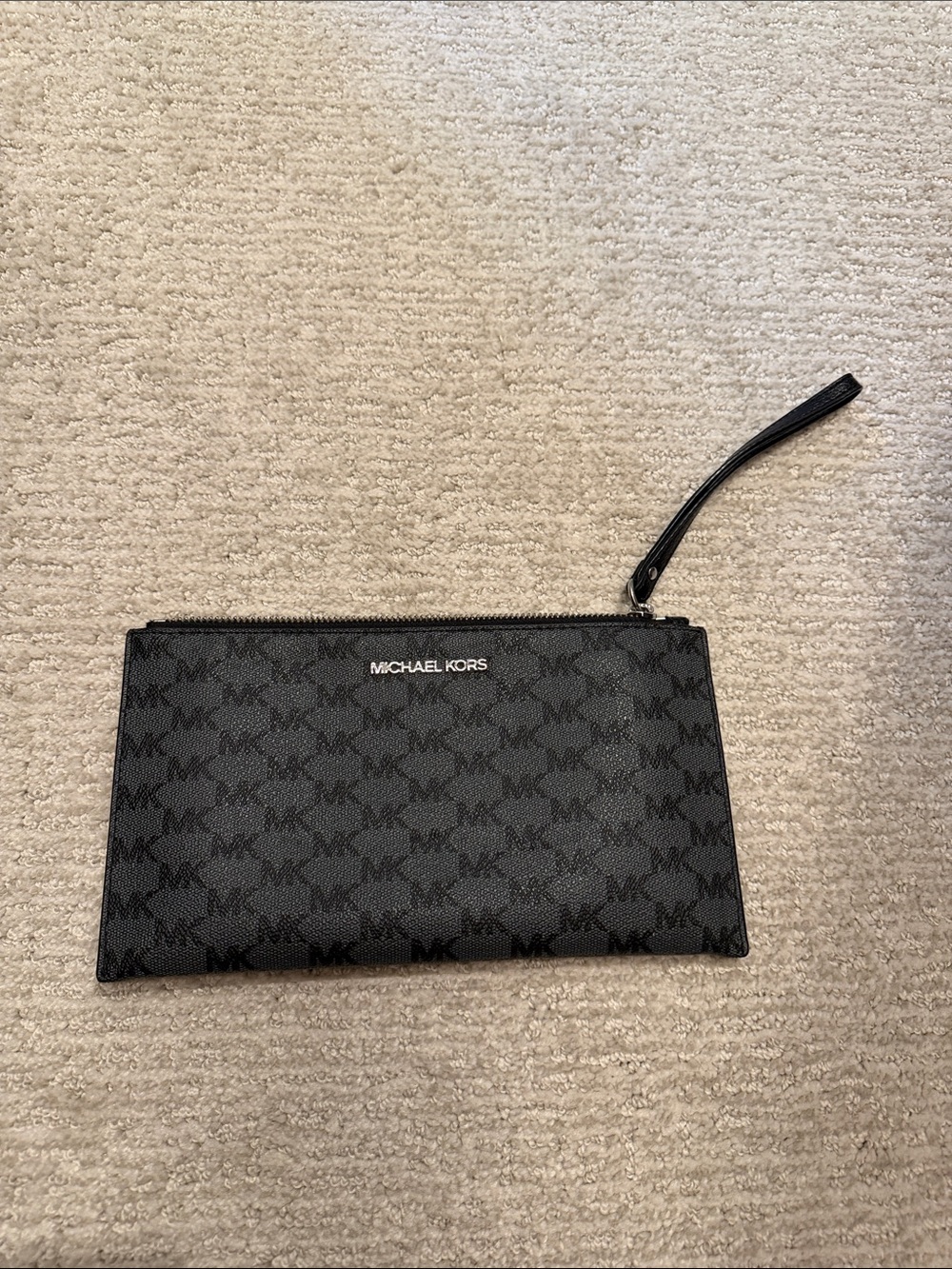 Michael Kors Black MK Logo Wristlet Pouch